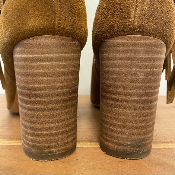 Charles By David Charles - Boulder Suede Booties with Fringe - Cognac Sz 9 - Picture 12 of 16